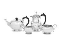 An Assembled English Silver Four-Piece Tea and Coffee Service