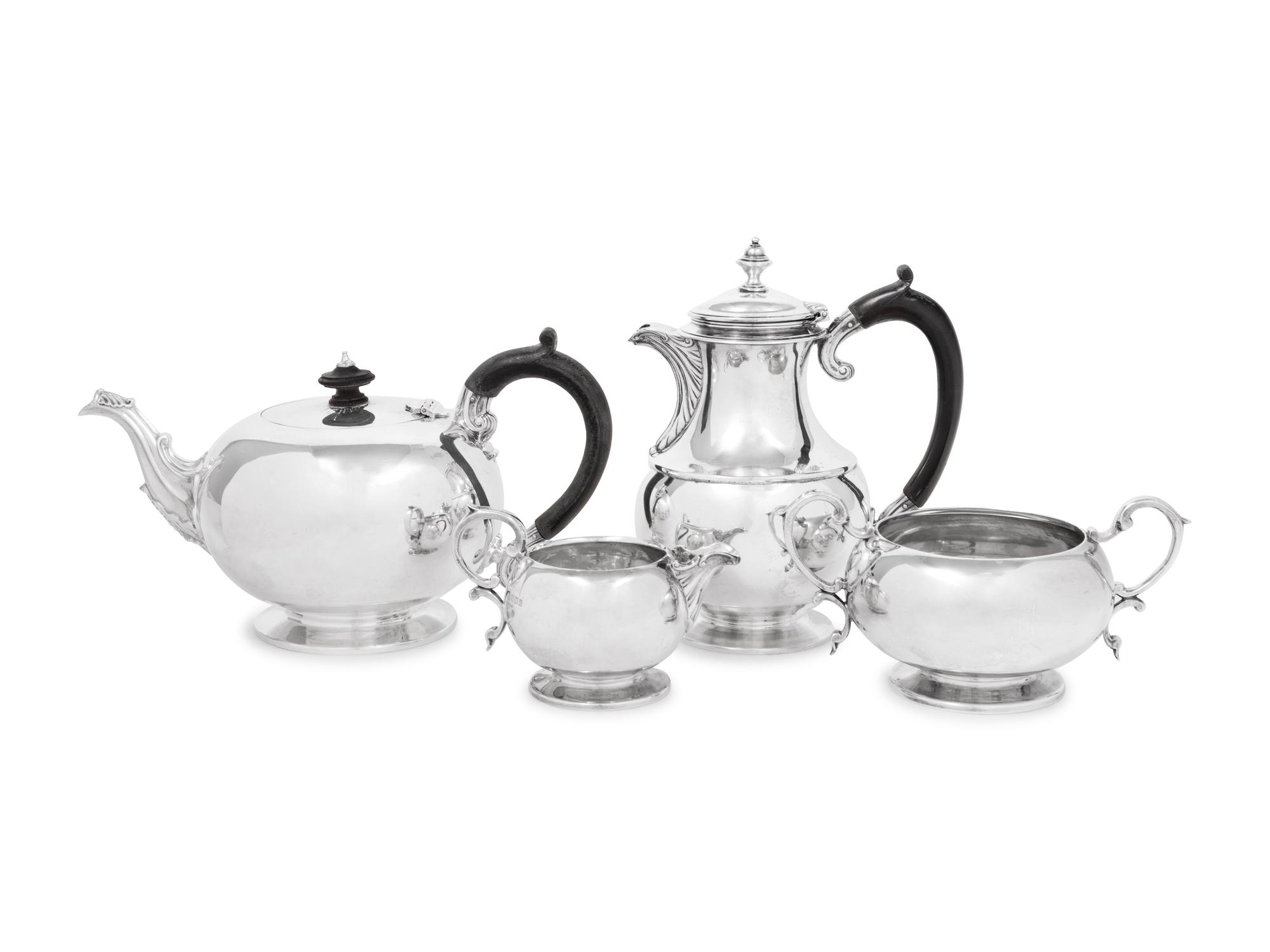 An Assembled English Silver Four-Piece Tea and Coffee Service