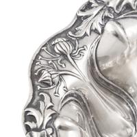 An American Art Nouveau Silver Floral Repousse Bowl