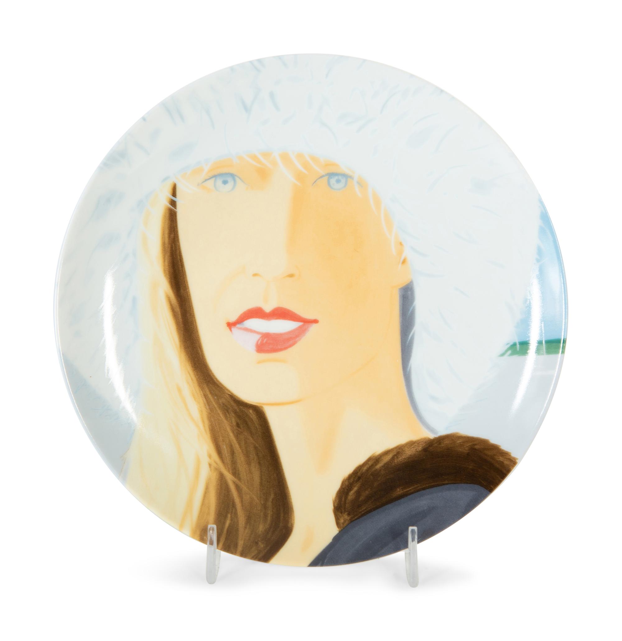 Two Porcelain Art Plates - Alex Katz Jessica , and Jeff Koons Lips — 20th Century