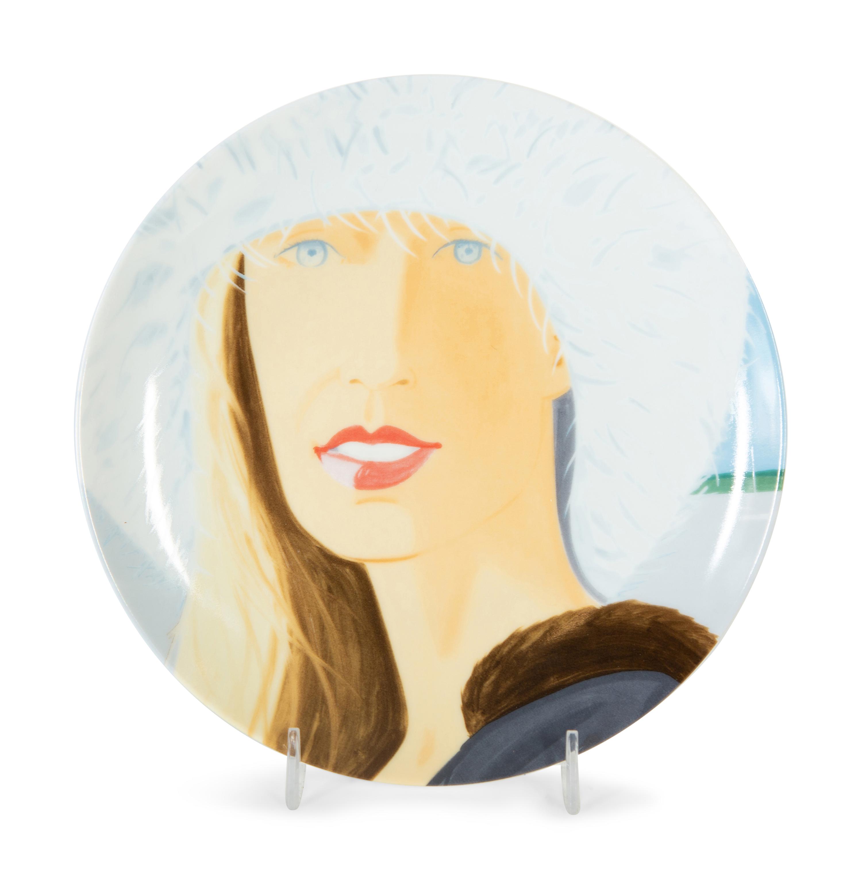 Two Porcelain Art Plates - Alex Katz Jessica , and Jeff Koons Lips — 20th Century