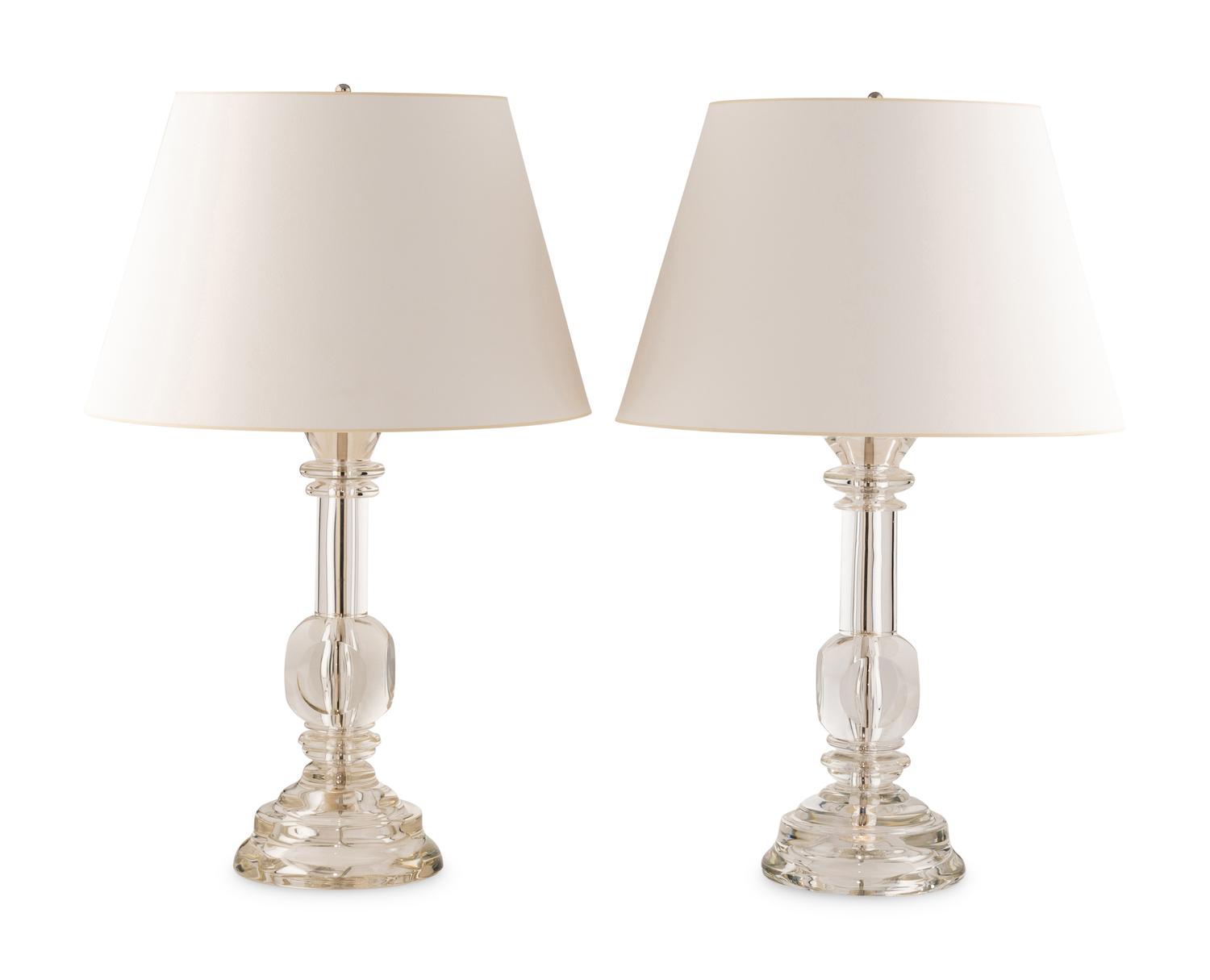 A Pair of Archimede Seguso Murano Glass Table Lamps