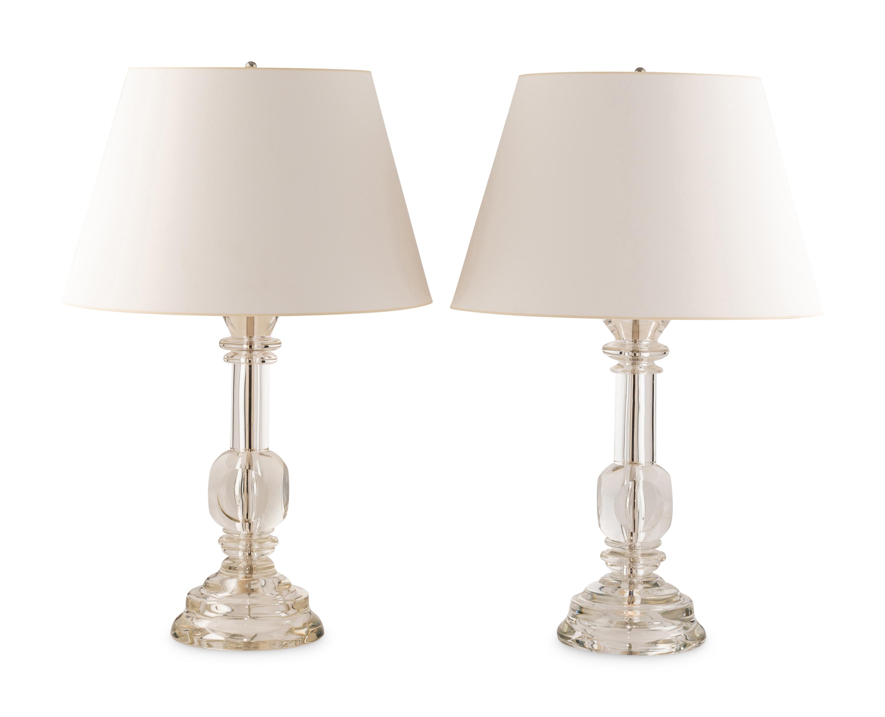 A Pair of Archimede Seguso Murano Glass Table Lamps