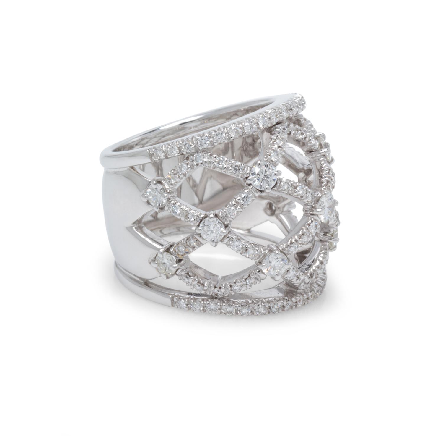 An 18 Karat White Gold and Diamond Ring, Stefan Hafner, 11.10 dwts.