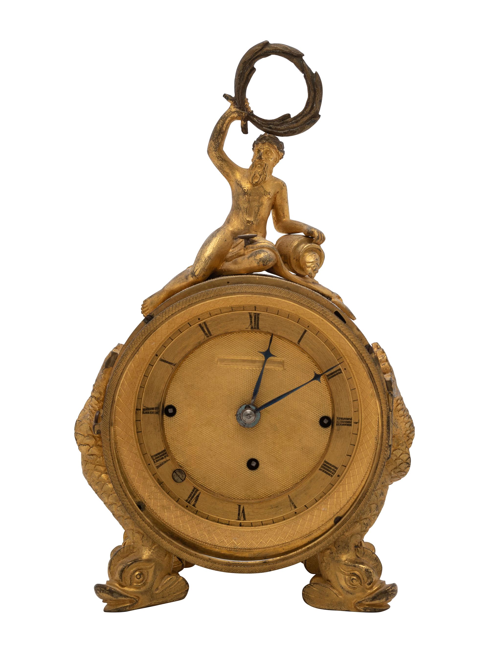 An Austrian Gilt Metal Travel Clock