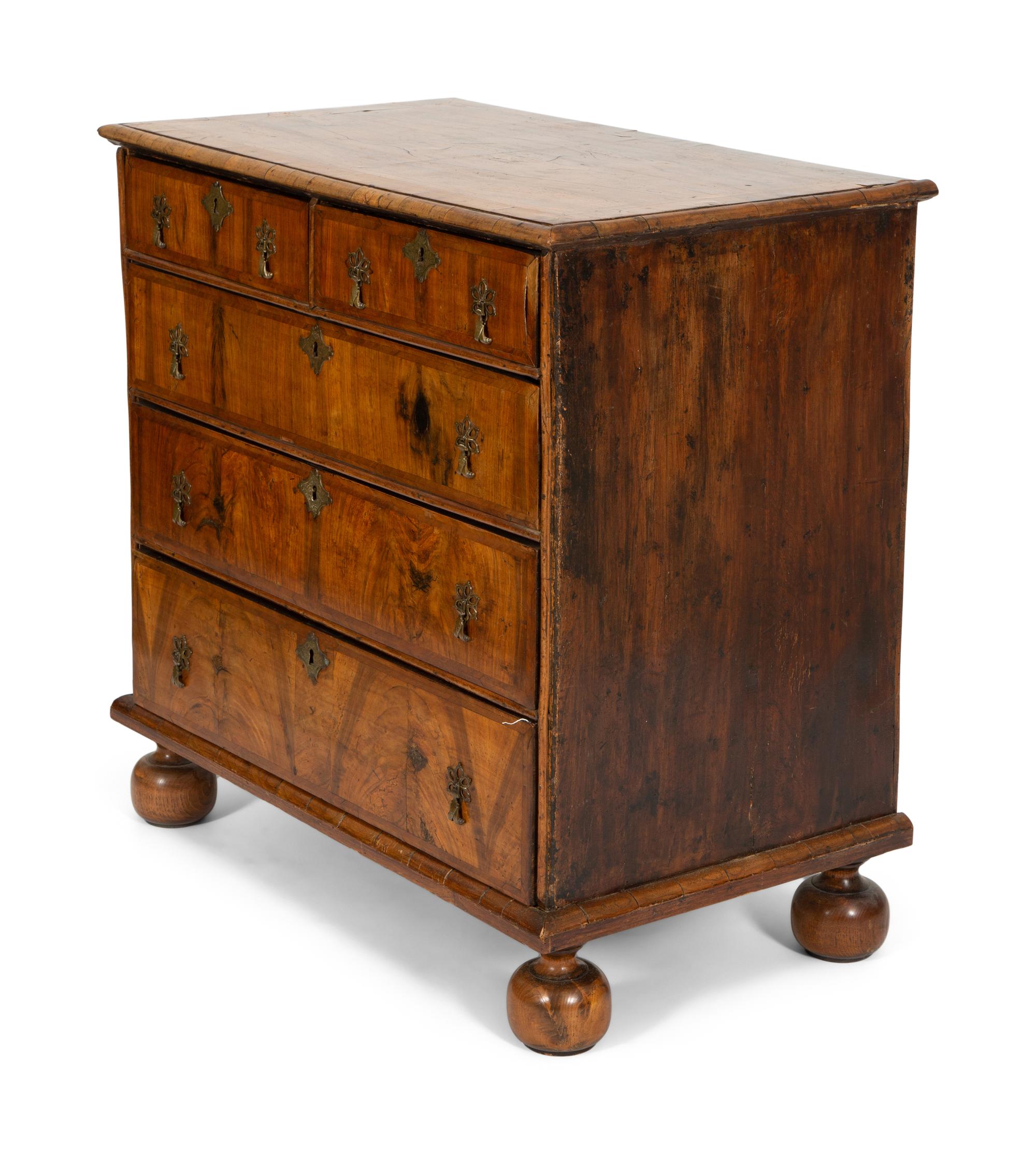 A George II Walnut Chest of Drawers