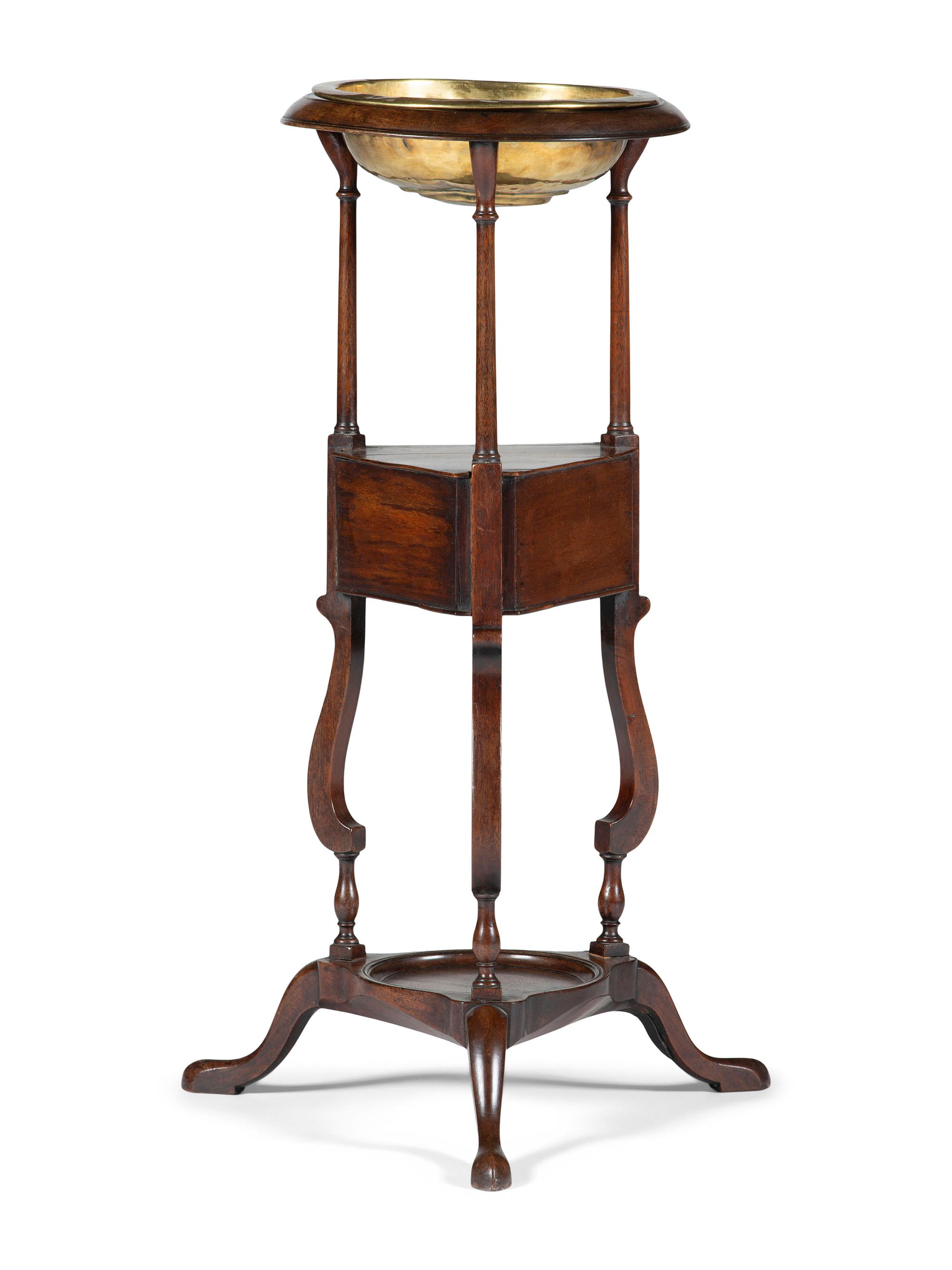 A George III Mahogany Jug and Bowl Stand