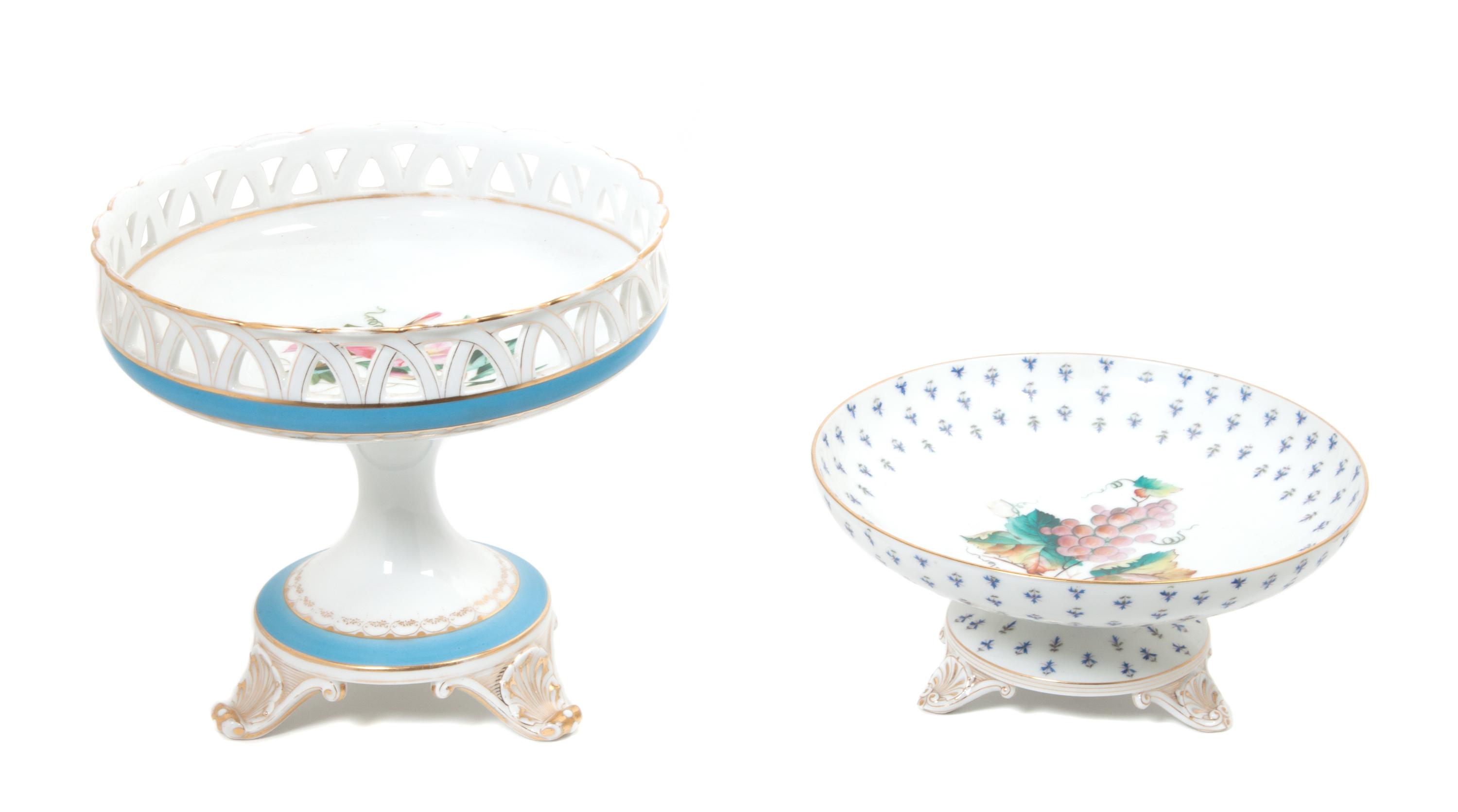 A Haviland Limoges Footed Bowl Height of taller 8 1/4 inches. — JONES McDUFFEE & STRATTON, BOSTON