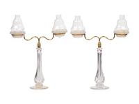 Two Edwardian Cut Glass "Cricklite" Candelabra