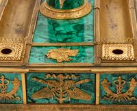 An Empire Style Gilt Bronze and Malachite Veneered Standish