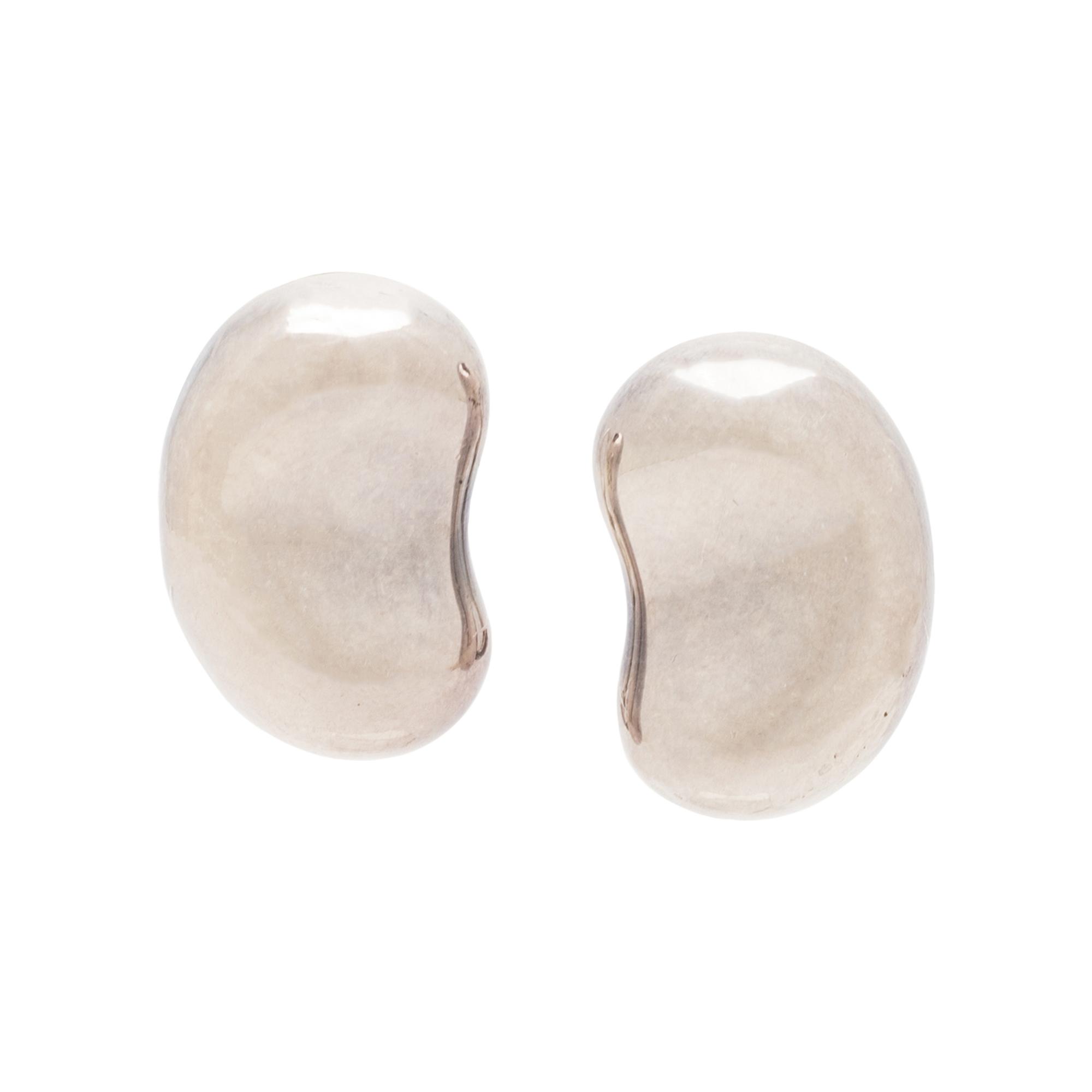 Tiffany & Co., Elsa Peretti; Silver Bean Ear Clips