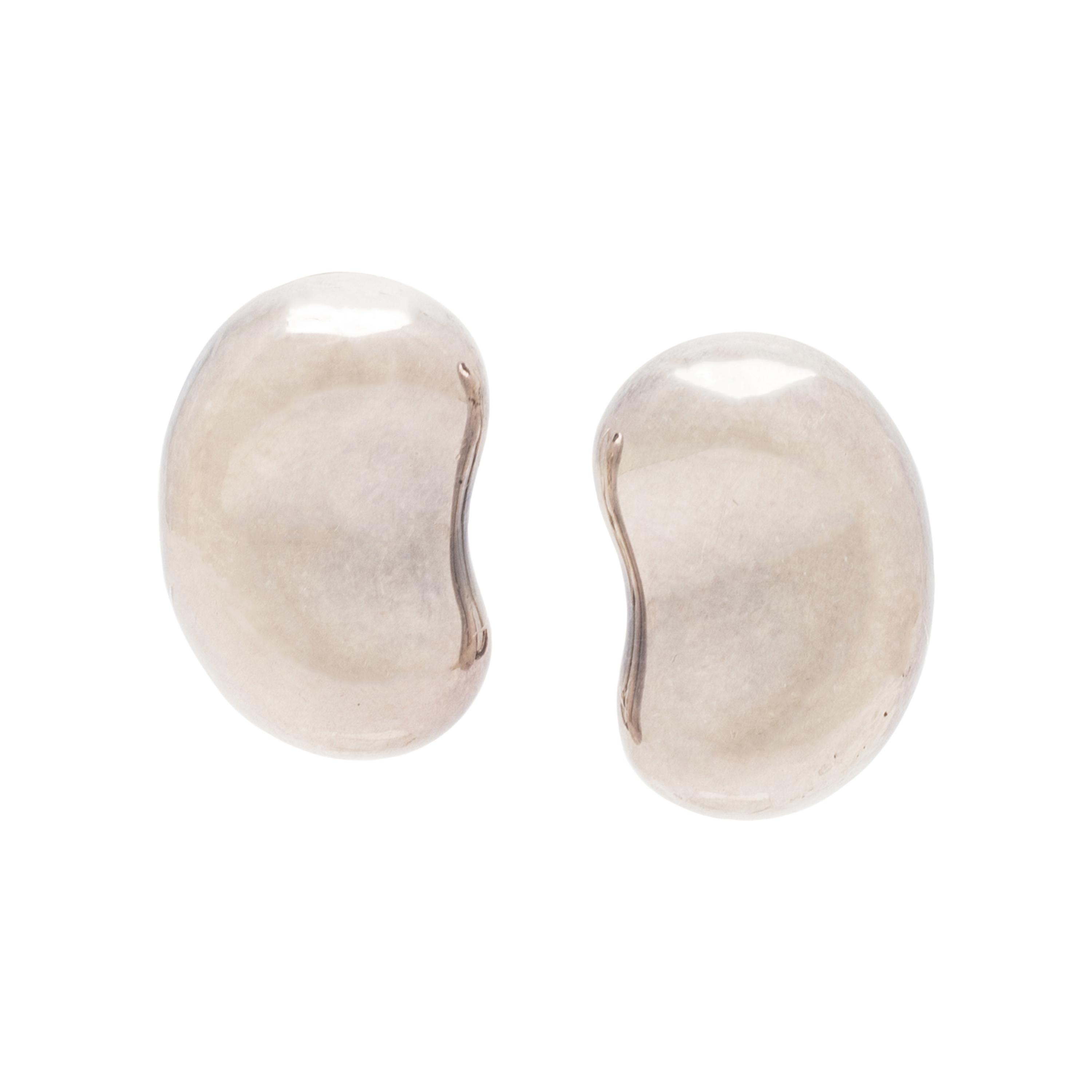 Tiffany & Co., Elsa Peretti; Silver Bean Ear Clips