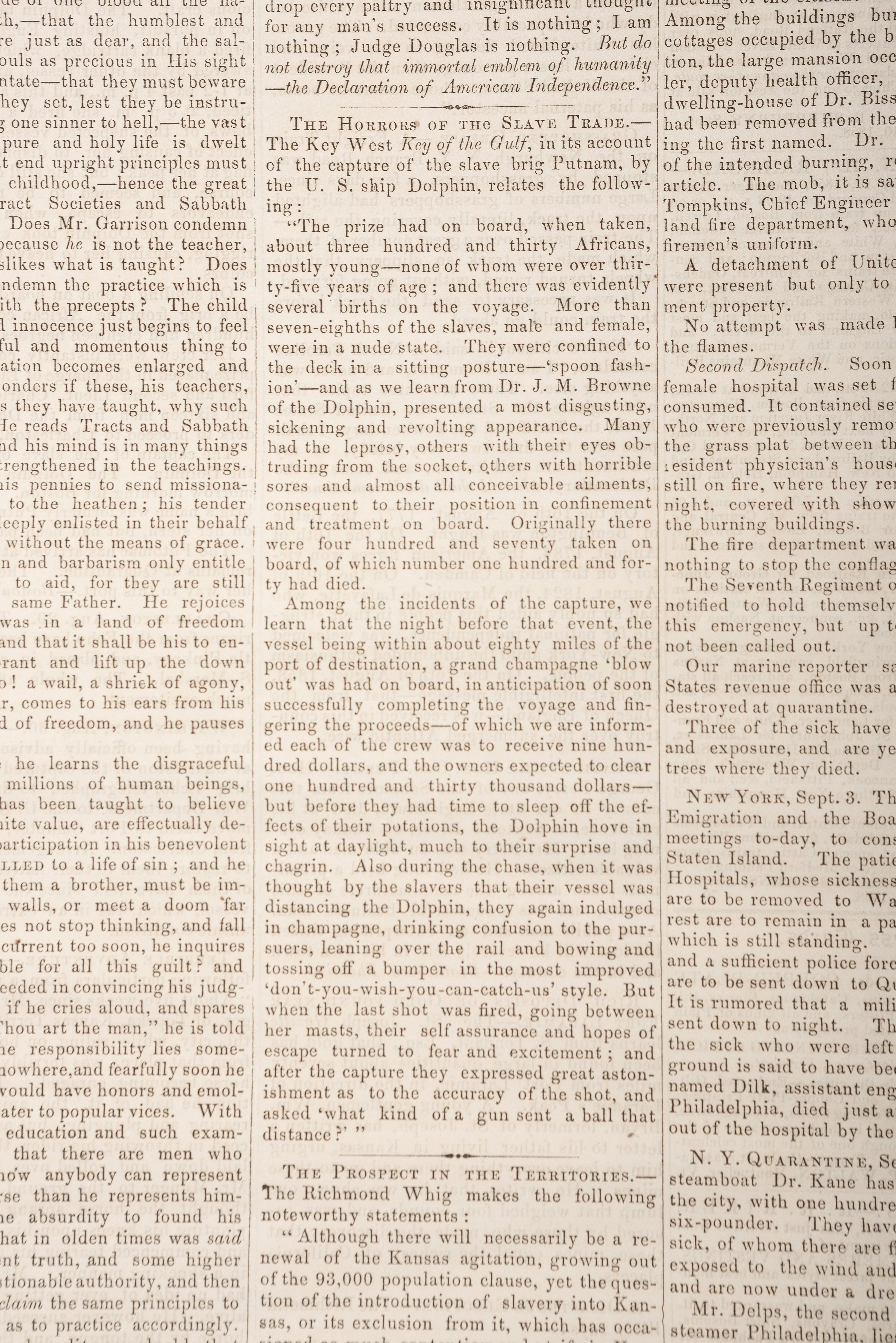 [LINCOLN, Abraham (1809-1865)]. Vermont Watchman & State Journal. Vol. 52, No. 42. Montpelier, VT: E.P. Walton, 10 September 1858.