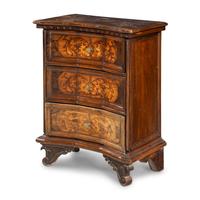 An Italian Baroque Style Inlaid Walnut Commodino
