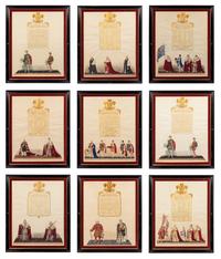 Nine Engravings Depicting the Coronation of George IV