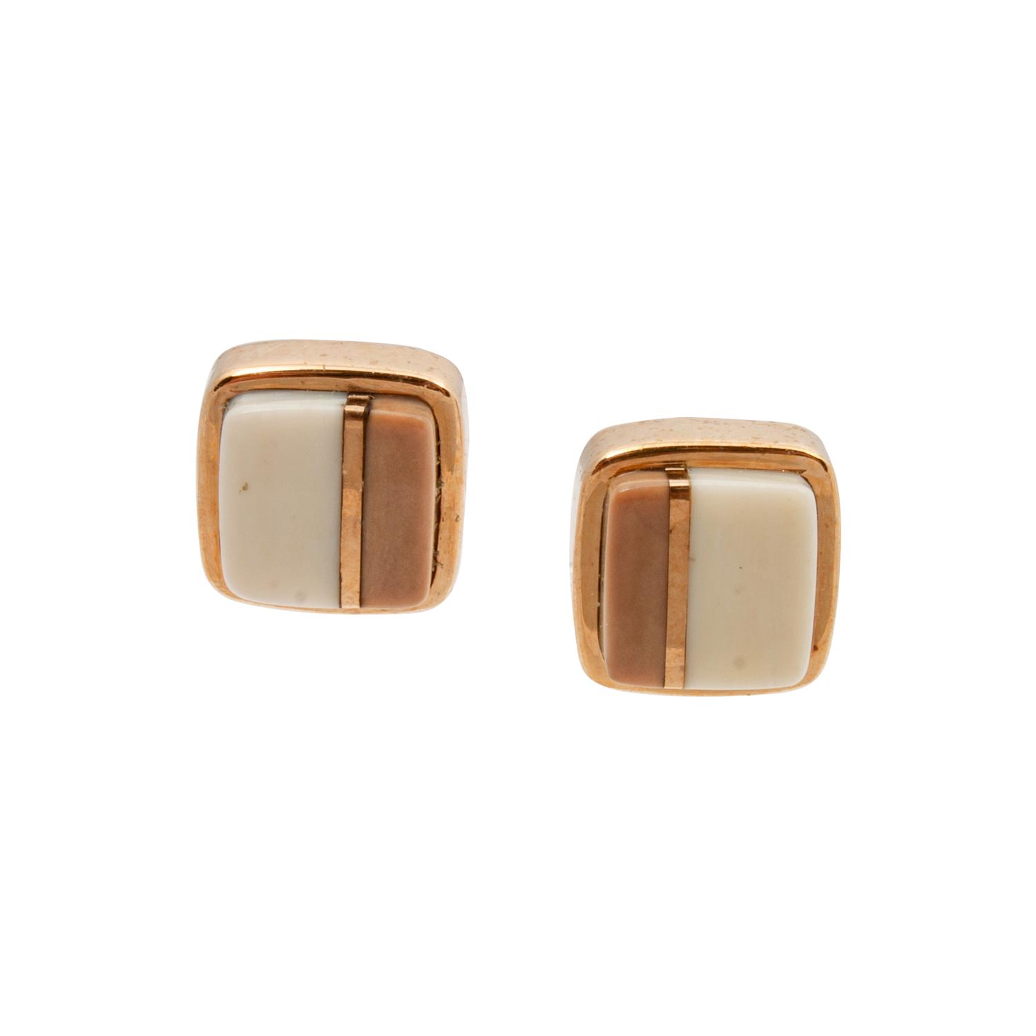 Gold And Fossilized Walrus Earrings Lot is located and will ship from Denver, Colorado.