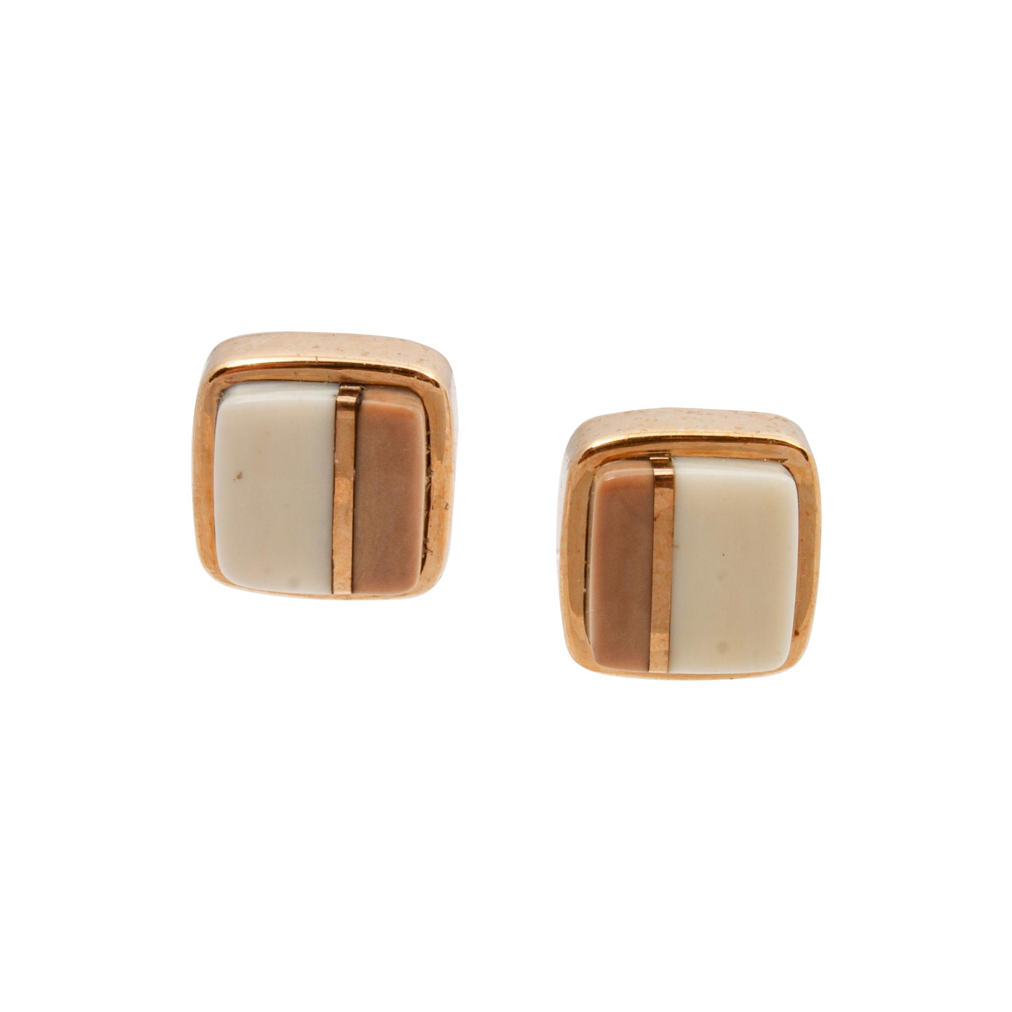 Gold And Fossilized Walrus Earrings Lot is located and will ship from Denver, Colorado.