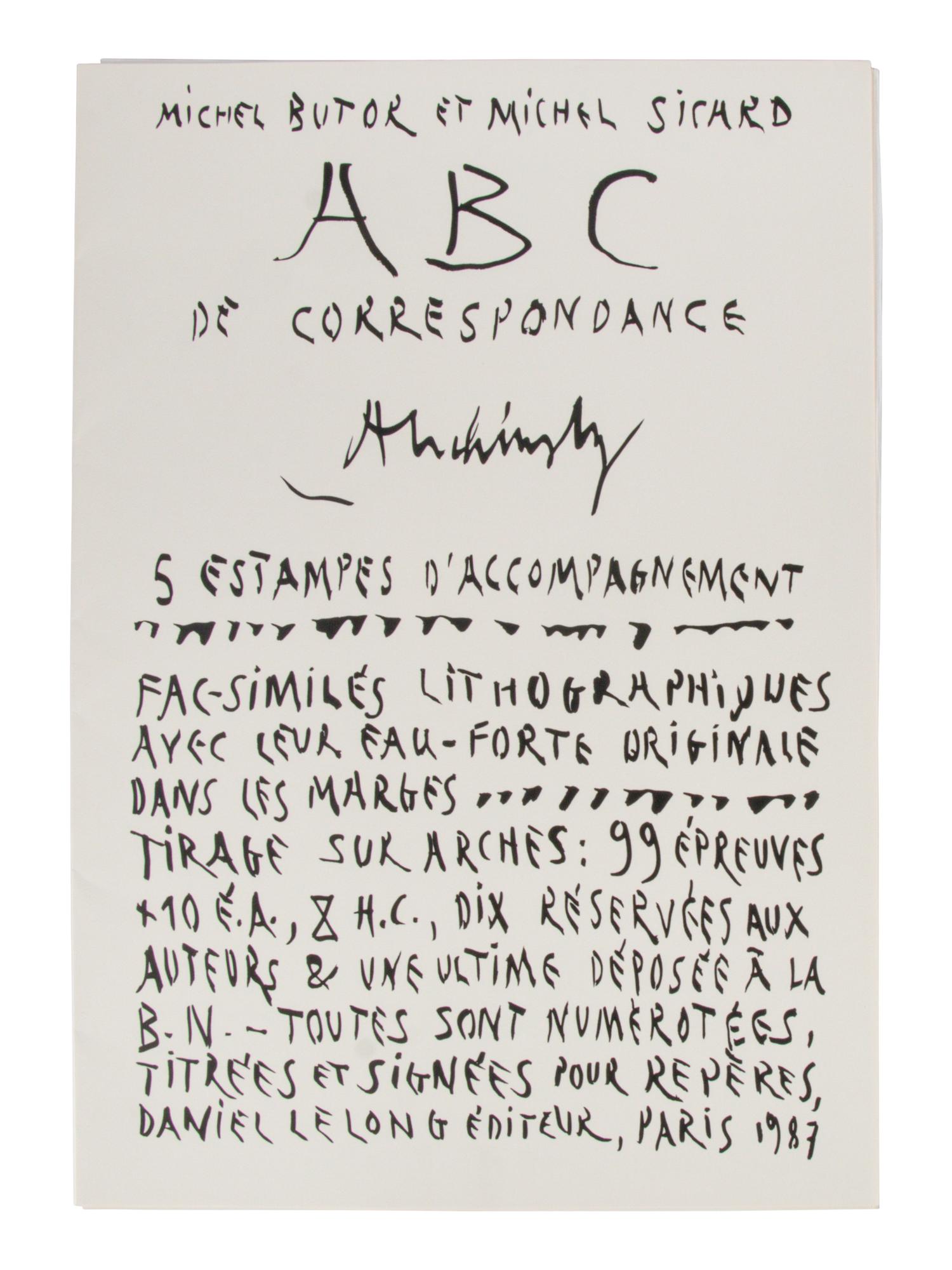 ABC de correspondance (complete portfolio of five with original folio with text), 1987
