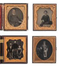 [EARLY PHOTOGRAPHY]. 23 sixth plate ambrotypes and tintypes of children.