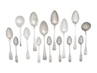 A Group of English Silver Flatware Articles
