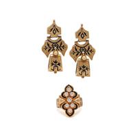 VICTORIAN REVIVAL RING AND EARRINGS
