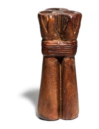 An Egyptian Wood Triple Tube Kohl Vessel