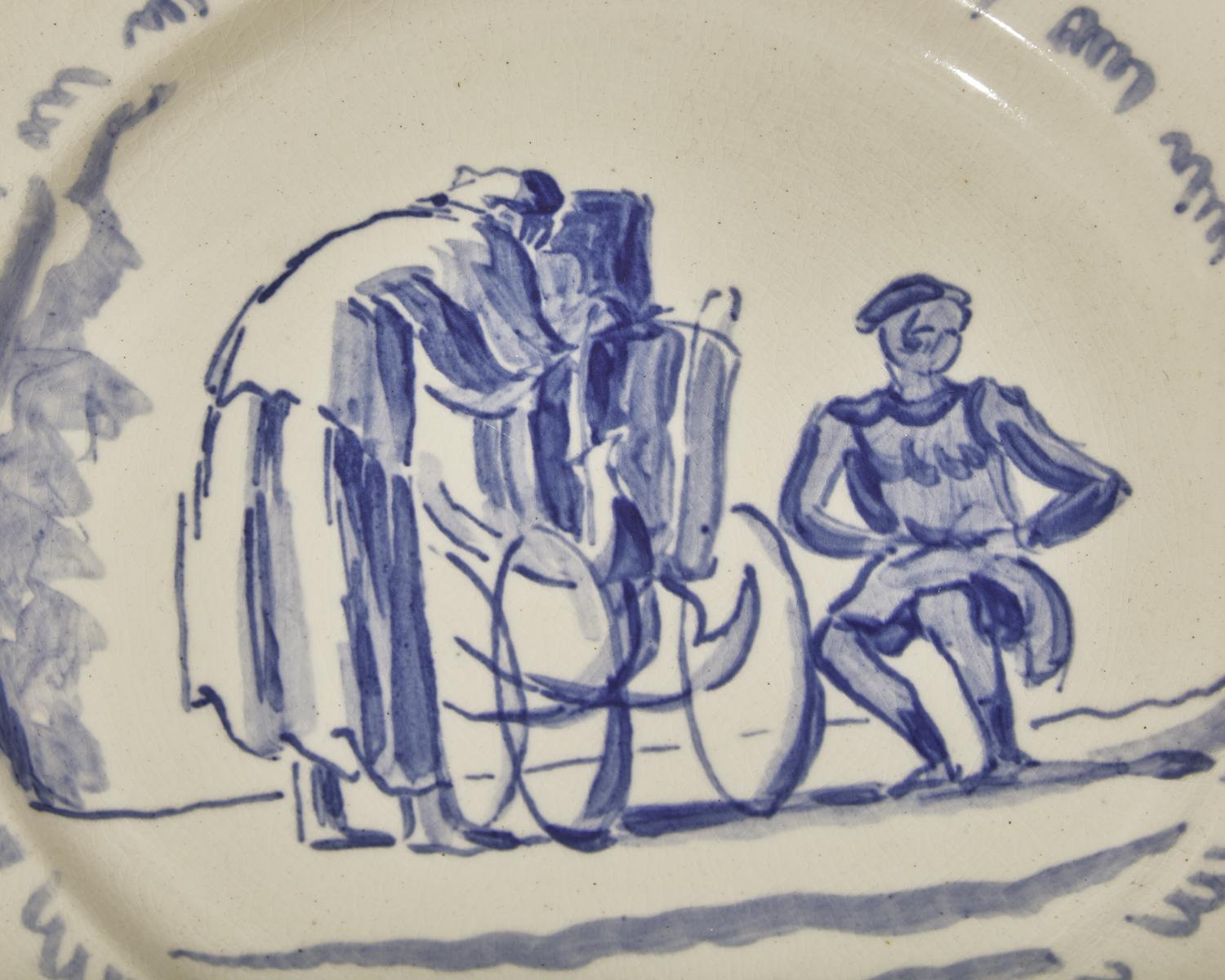A Wedgwood Painted Creamware Plate