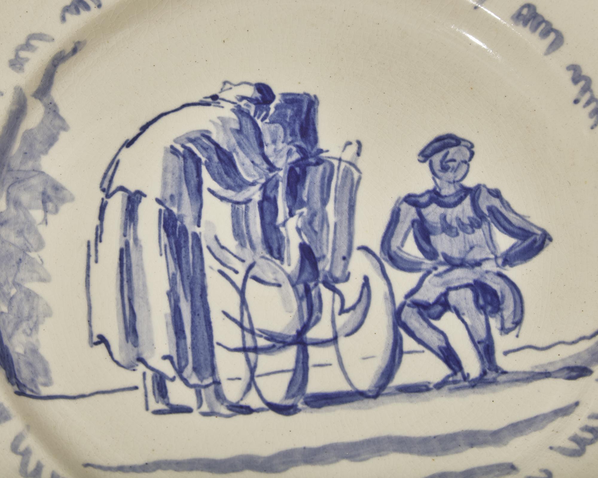 A Wedgwood Painted Creamware Plate