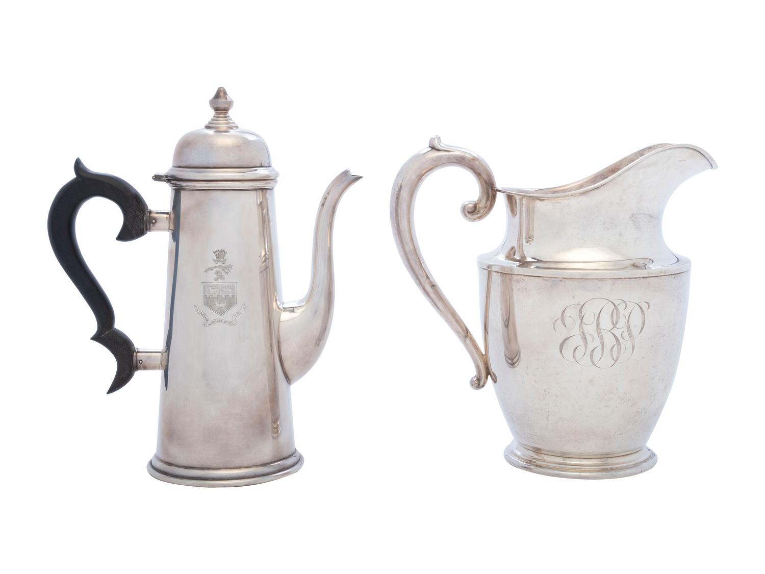 An American Silver Water Pitcher and Coffee Pot
