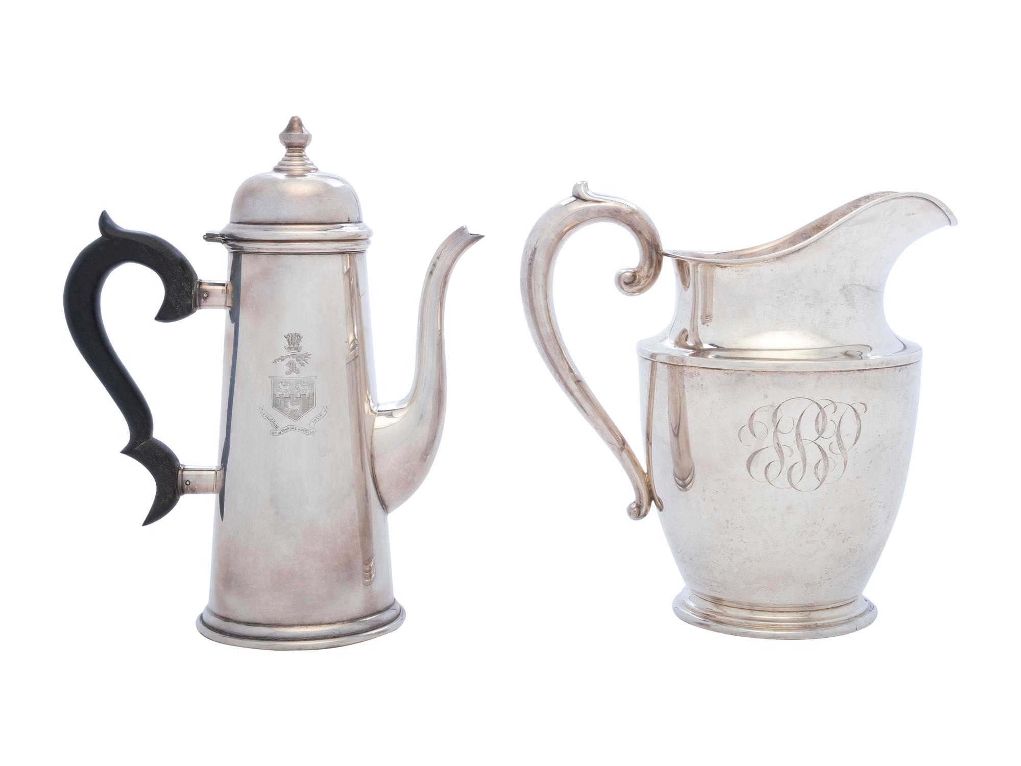 An American Silver Water Pitcher and Coffee Pot