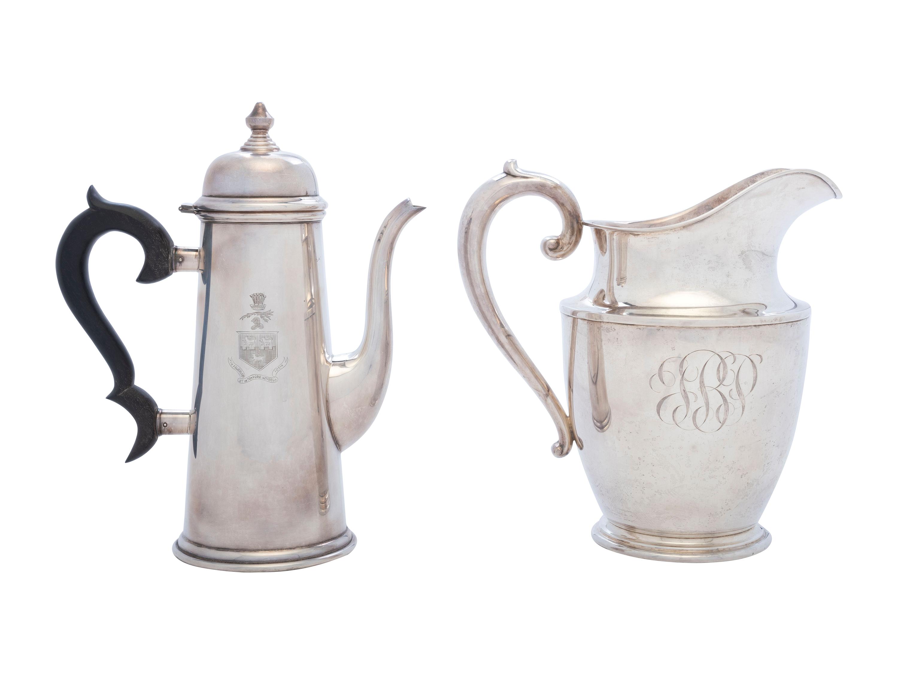 An American Silver Water Pitcher and Coffee Pot