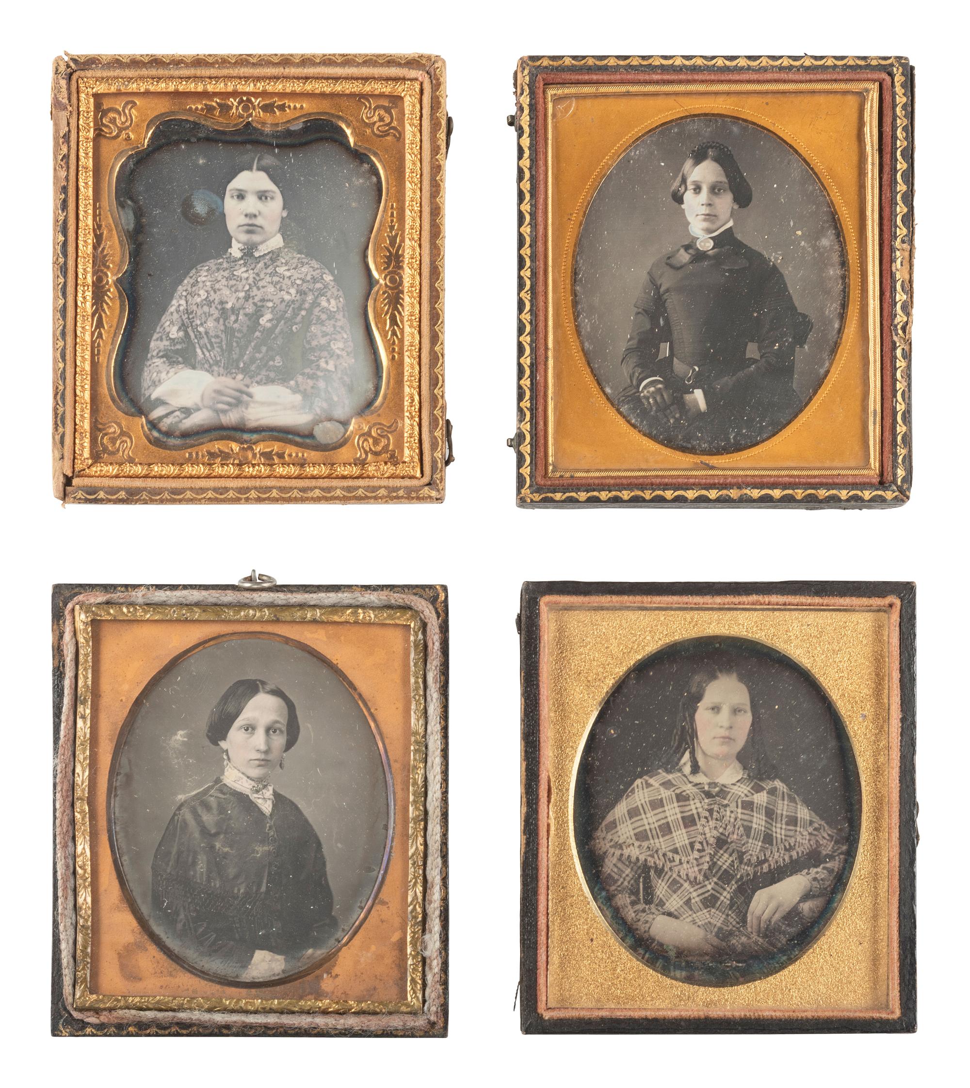 [EARLY PHOTOGRAPHY]. 30 sixth plate daguerreotypes of lovely ladies.
