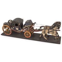 A Painted Wood Model of a Horse-Drawn Coach