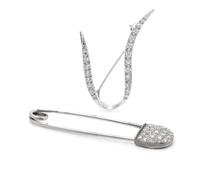 A Collection of White Gold, Metal and Diamond Brooches, 6.00 dwts.