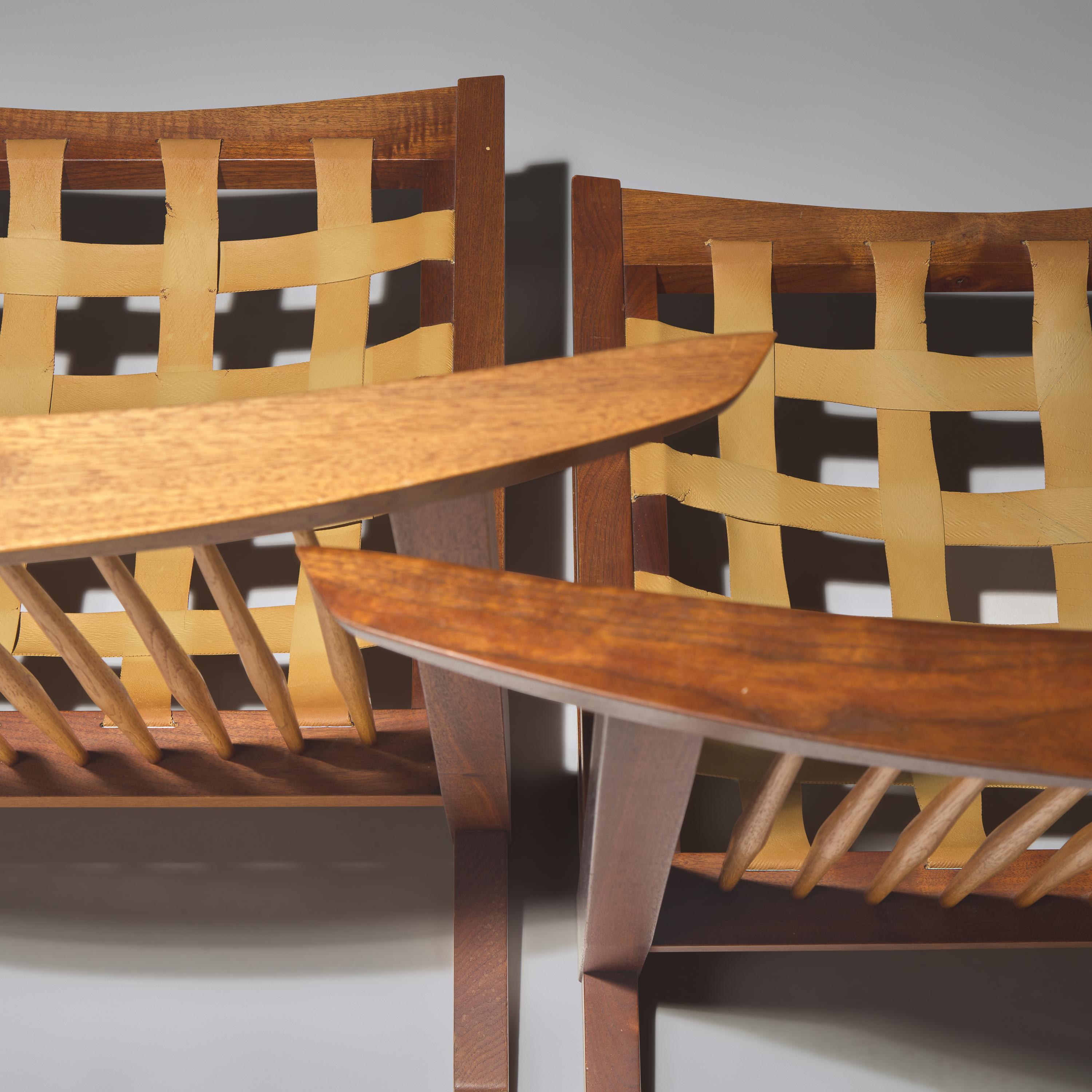 George Nakashima (American, 1905–1990) — Pair of Conoid Chairs