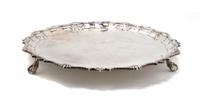 An English Silver Salver, London, Diameter 12 inches.