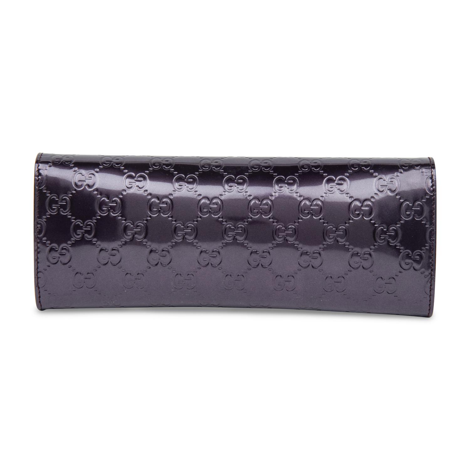 Gucci, Purple Patent Monogram Clutch