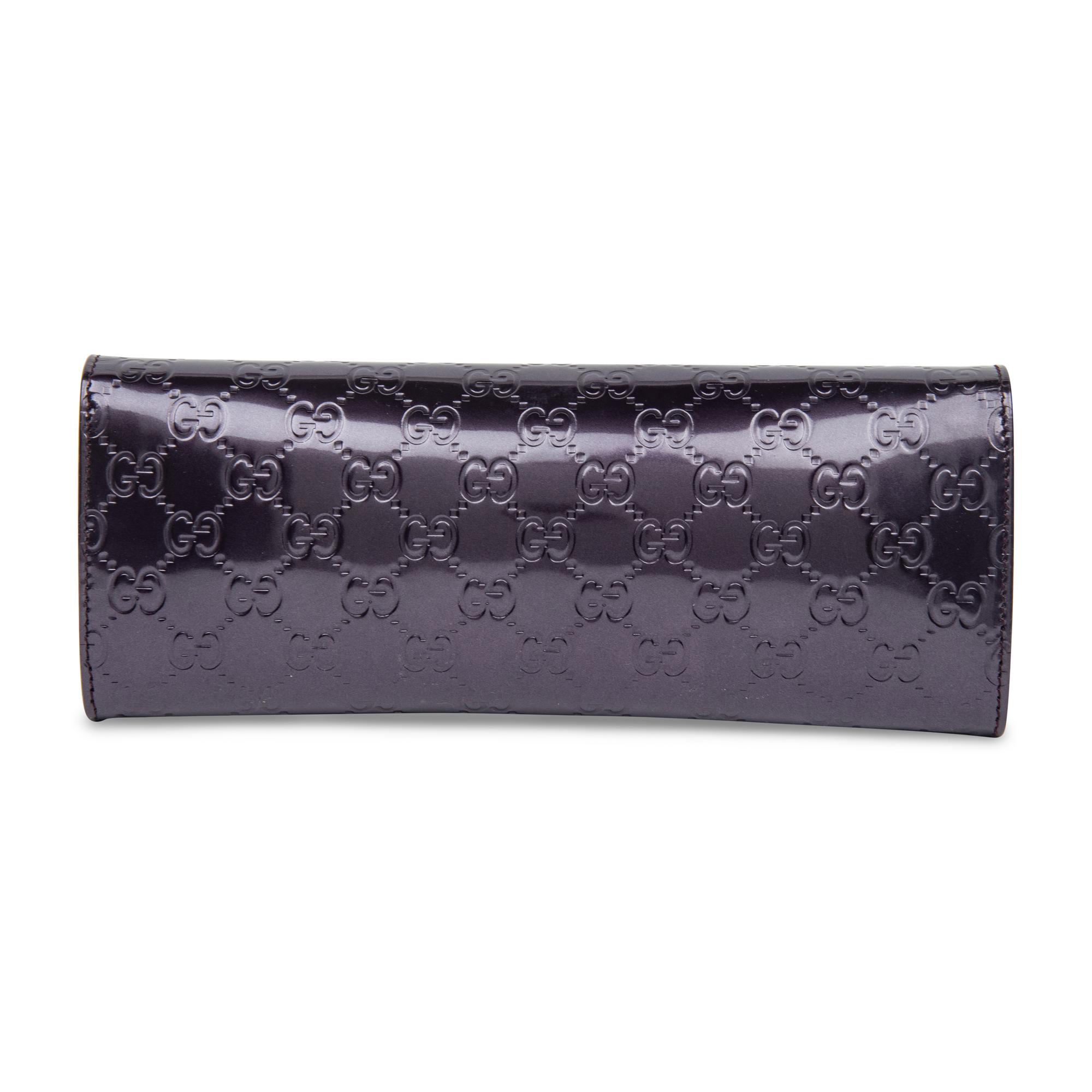 Gucci, Purple Patent Monogram Clutch