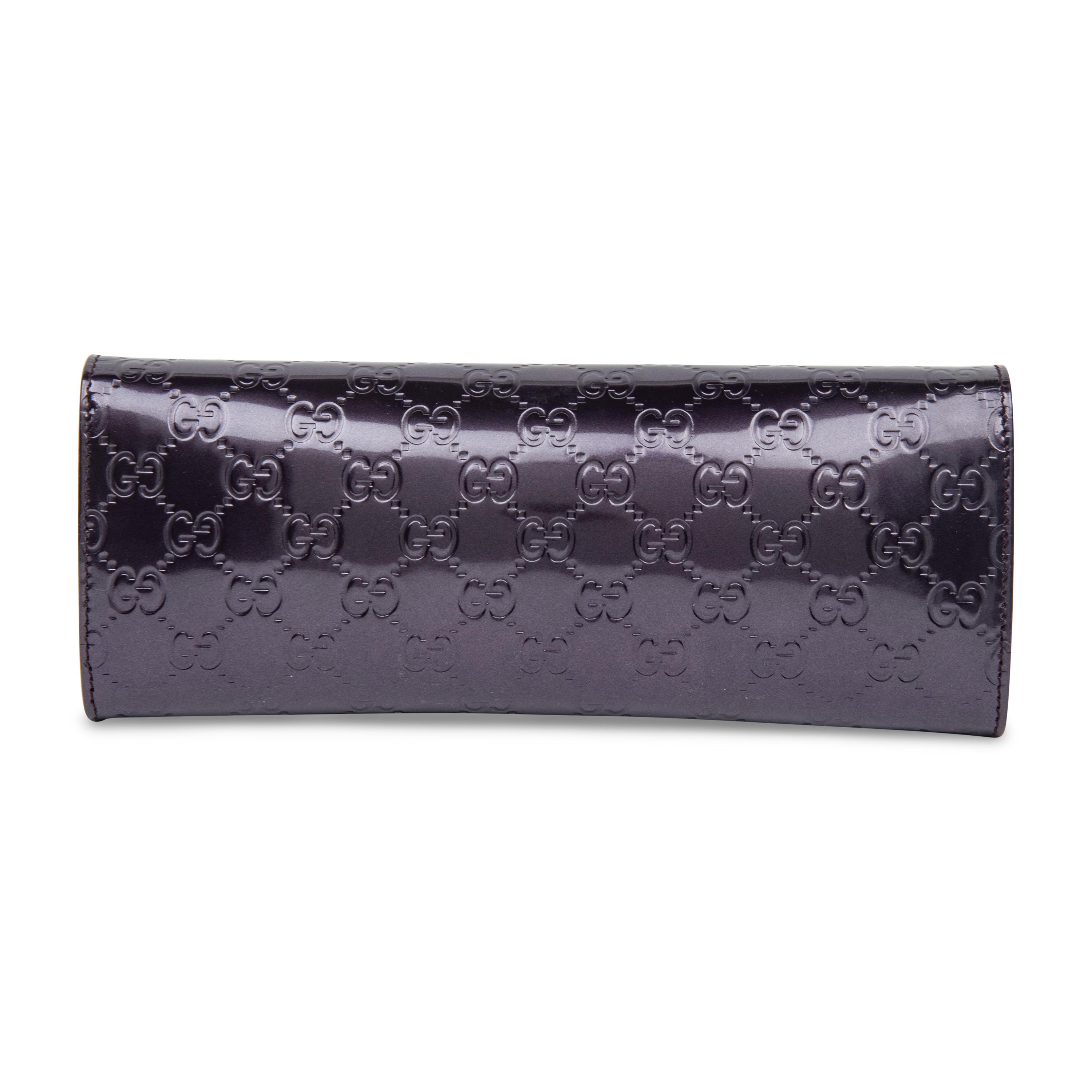 Gucci, Purple Patent Monogram Clutch