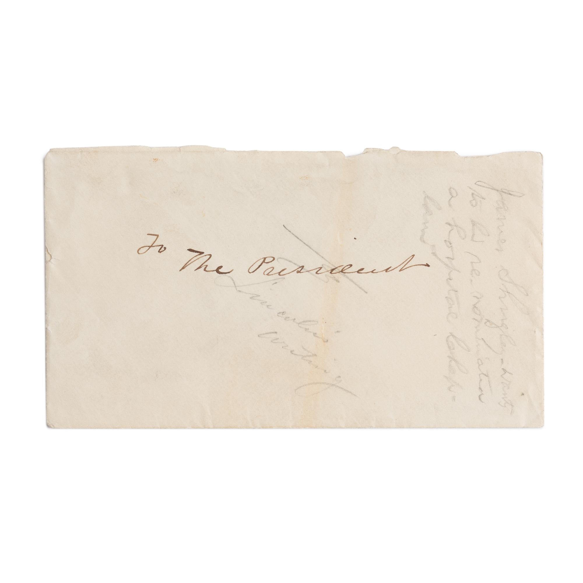 [LINCOLN, Abraham (1809-1865)]. SHRIGLEY, James (1813-1895). Autograph letter signed ("James Shrigley") to Preston King with an unsigned endorsement in Lincoln's hand, Philadelphia/[Washington, D.C.], Feb-March 1863.