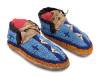 Sioux Child's Beaded Hide Moccasins