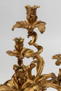 A Pair of Louis XV Style Gilt Bronze Candelabra