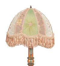 A Gilt Metal and Iridescent Glass Floor Lamp