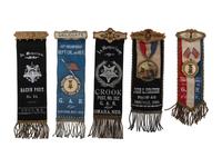 [CIVIL WAR - GRAND ARMY OF THE REPUBLIC] A large group of GAR ribbons and rare GAR ring, including: