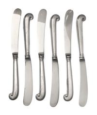 A Set of Twelve American Silver Butter Spreaders, Stieff Co., Baltimore, MD, some engraved Deborah to the handle, with stainless steel