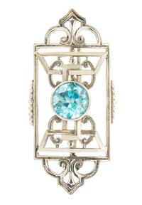A Blue Zircon Pendant/Brooch, 4.80 dwts.