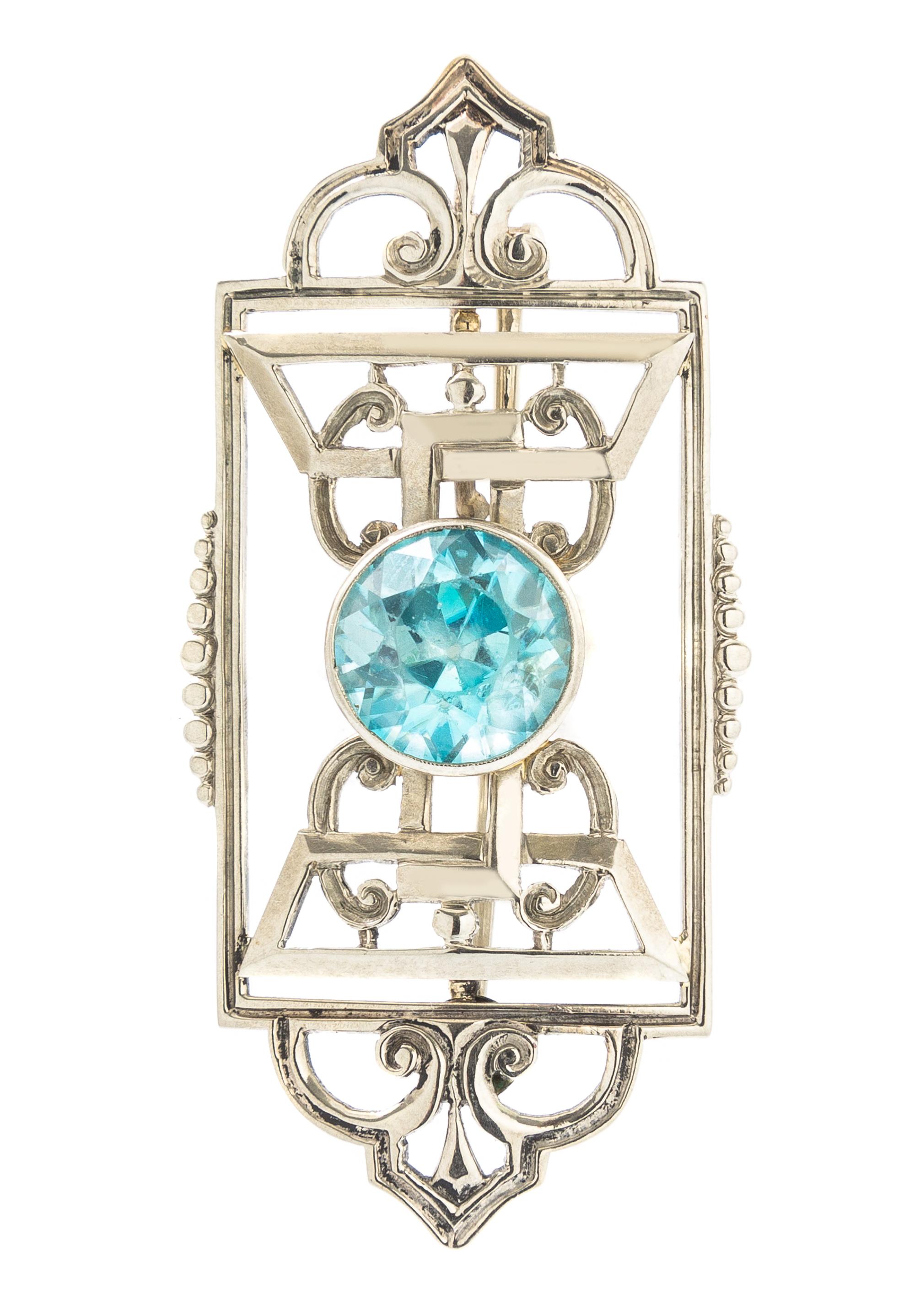 A Blue Zircon Pendant/Brooch, 4.80 dwts.