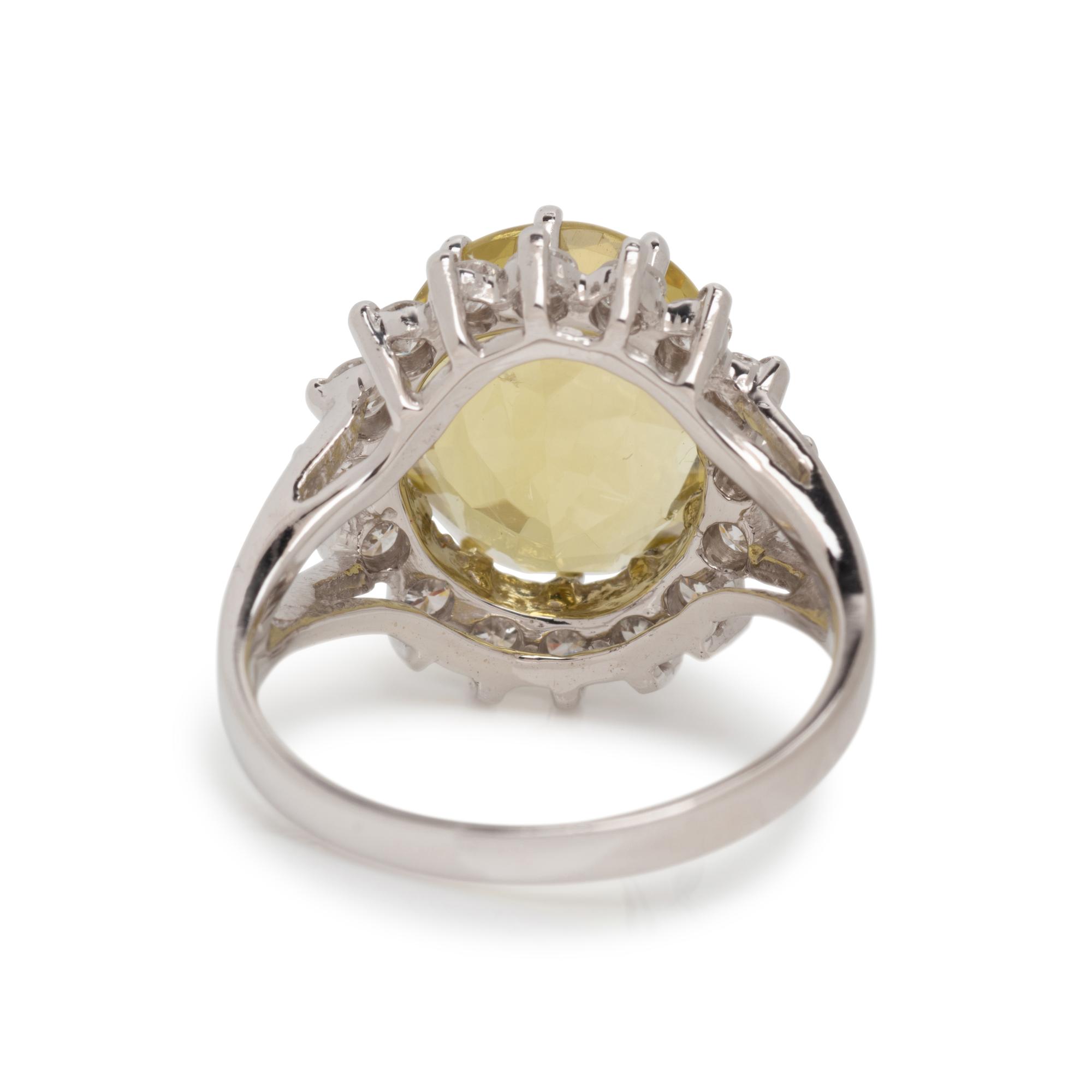 YELLOW QUARTZ AND DIAMOND RING