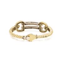 BICOLOR GOLD AND DIAMOND BUCKLE BRACELET