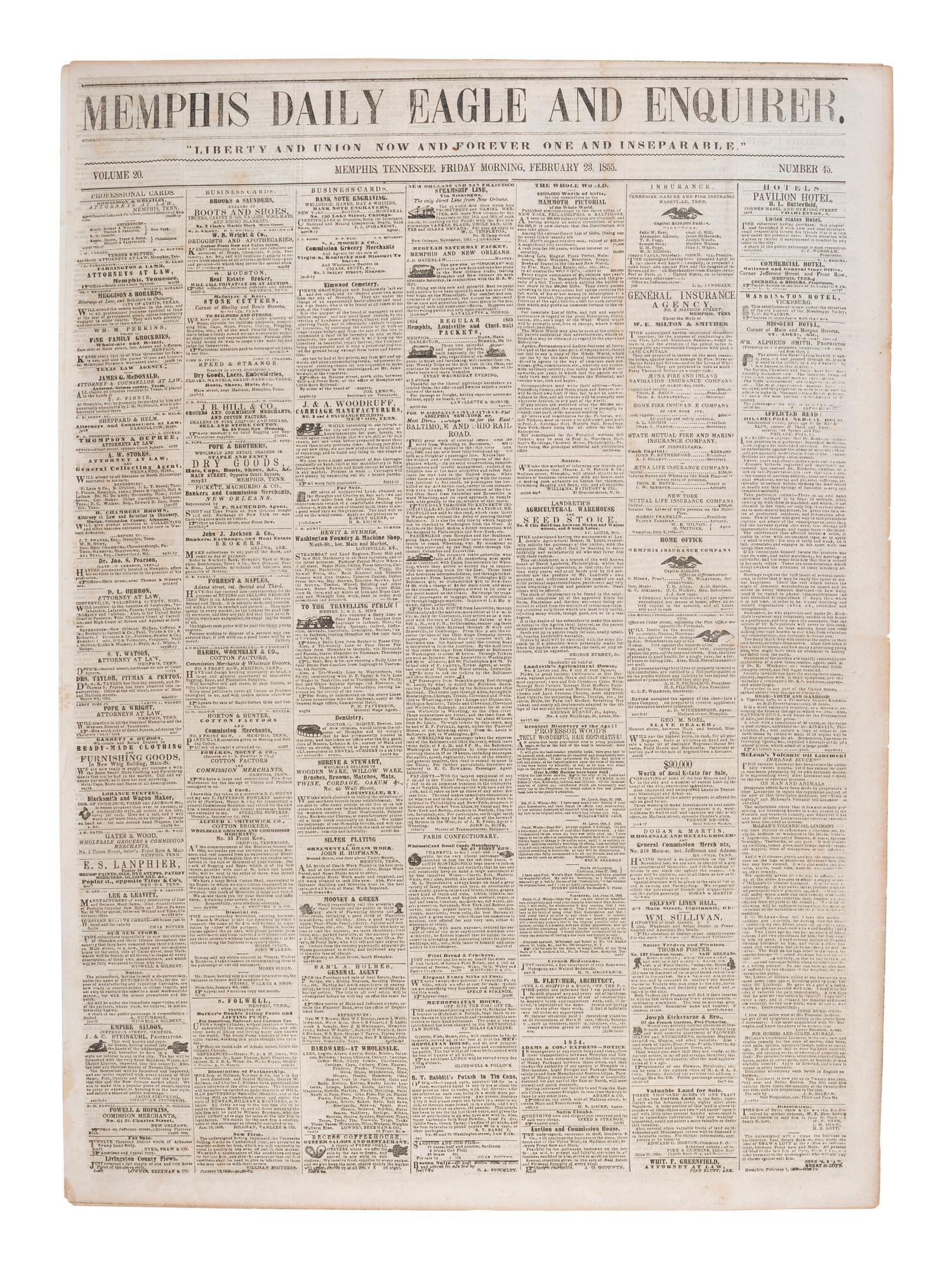 [AFRICAN AMERICANA]. Print ephemera related to enslavement and racism, comprising: